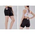 thumbnail image 2 of Women's 2-in-1 running shorts, gym yoga exercise shorts, beach shorts with zippered pockets, 2 of 5