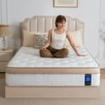 thumbnail image 4 of 12 inch Twin Mattress QUEEN ROSE Hybrid Gel Memory Foam Mattress with Individually Wrapped Pocket Coils, Medium Firm Support, Pressure Relief, Mattress in a Box, 4 of 5