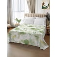 thumbnail image 2 of Sage Green Flower Full Size Flat Sheet, Wrinkleproof & Fadeproof Cooling Flat Bed Sheet Only, Abstract Garden Botanical Leaves Breathable Soft Bedding Top Sheets 81 x 96 Inches, 2 of 8