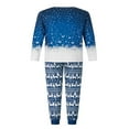 thumbnail image 3 of Family Matching Christmas Pajamas Set   Snowflake Tree Print Long Sleeve Tops Long Pants for Parents Kids, 3 of 7