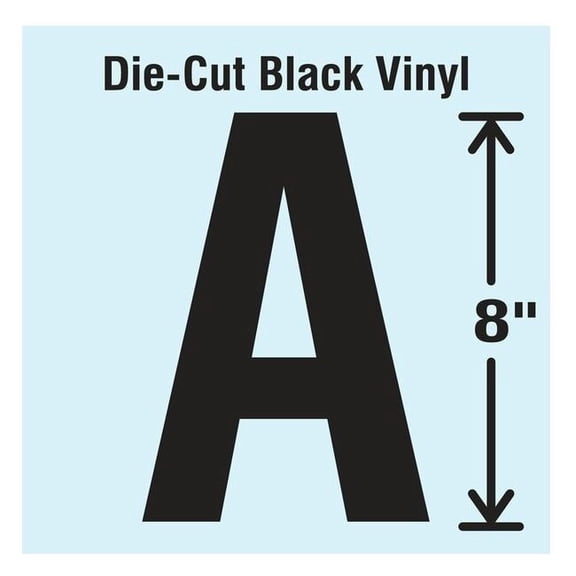 Stranco Letter Label, Vinyl, 8 in H, 4-3/4 in W DBV-SINGLE-8-A