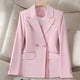 thumbnail image 1 of Blazer para mujer, color sólido, manga larga, solapa, botón, temperamento, traje, chaqueta, parte superior de poliéster para mujer, 1 of 8