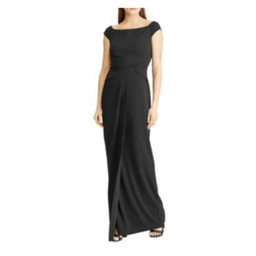 Ralph Lauren Women's Floral Long Sleeve V Neck Knee Length Wrap Dress Dress Black Size 4