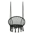 thumbnail image 1 of Gymax Hammock Chair Hanging Cotton Rope Macrame Swing Chair Indoor Outdoor Black, 1 of 6