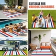 thumbnail image 4 of Red Blue Stripe Outdoor Rug for Patio/Deck/Porch, Non-Slip Large Area Rug 3 x 5 Ft, Gradient Geometric White Vertical Striped Indoor Outdoor Rugs Washable Area Rugs, Camping Rug Carpet Runner, 4 of 8