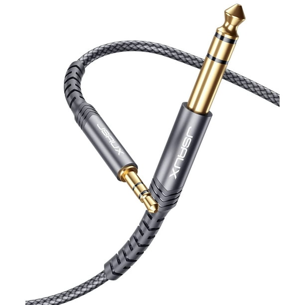 Cable de audio JSAUX 6,35 mm 1/4 macho a 3,5 mm 1/8 macho TRS 1,2 m