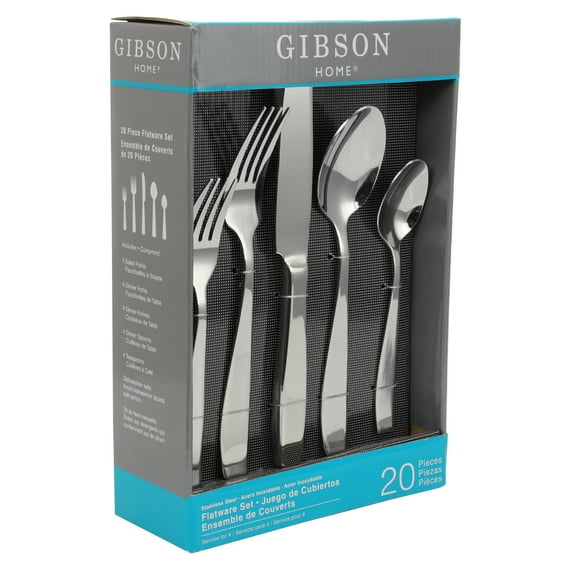 Gibson Home Castleford 20-Piece Stainless Steel Flatware Set