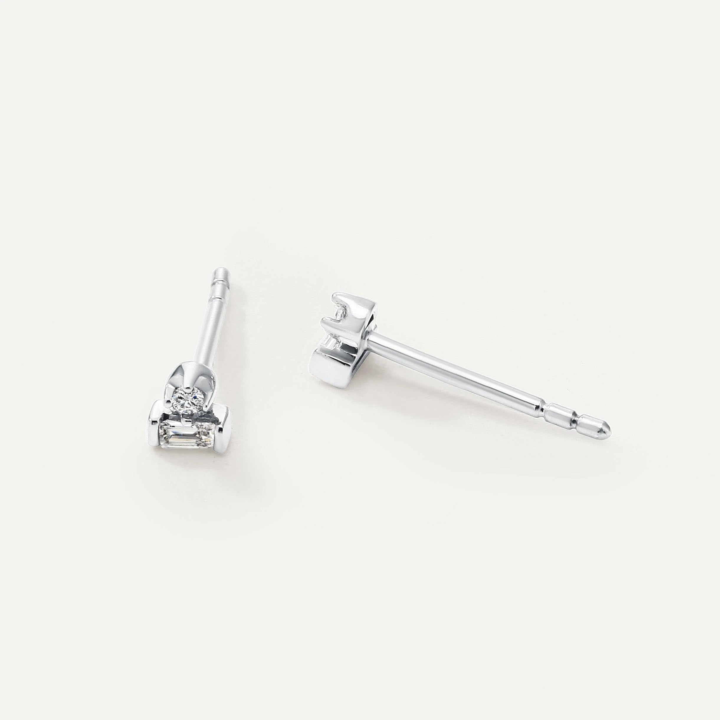 Unique Moments Lab Grown Diamond Accents Stud Earrings for Women|Sterling Silver Jewelry | Gift for Women Men