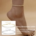thumbnail image 3 of Diamond Cut Tennis Gold Silver Foot Chain Ankle Bracelet Beach Boho Anklet S1S7, 3 of 9