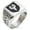 Silver, variant on Stainless Steel Phoenix Resurrection Coat of Arms Shield Geometric Pattern Biker Style Polished Ring