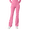 Taffy Pink, variant on Luma Womens Flare Scrub Pants 4 Pockets Stretchy Cargo Pant Black M