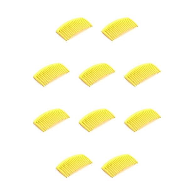 Minnieouse 10 peines torcidos para el cabello, decoración nupcial, tenedor de plástico, peine, joyería hecha a mano, estilo, tocados para mujer Cuidado del cabello Amarillo claro