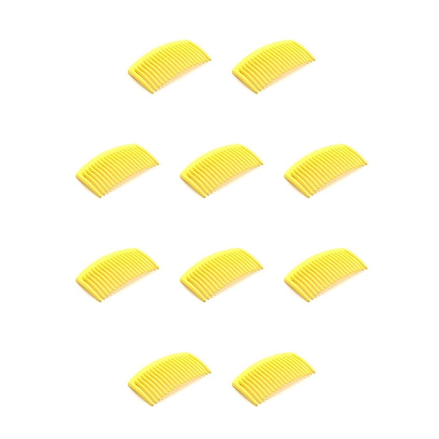 Minnieouse 10 peines torcidos para el cabello, decoración nupcial, tenedor de plástico, peine, joyería hecha a mano, estilo, tocados para mujer Cuidado del cabello Amarillo claro