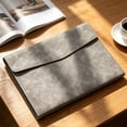 thumbnail image 4 of File Folder,Waterproof Document Pouch,Faux Leather File Organizer with Magnetic Snap for Thin A4 Document Storage,Meeting Documents Arrangement,Grey, 4 of 8