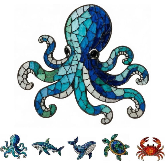 Octopus Mosaic Kit, Funny Deep-Sea Animals 3D Acrylic Craft Set, Creative Handmade Marine Art Crafts, Home Hanging Ornaments Gift for DIY Enthusiasts