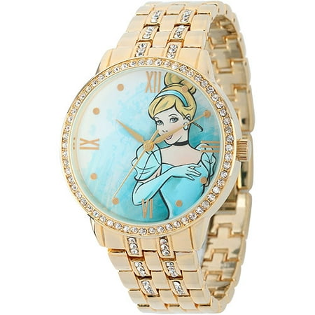 Disney Cinderella Women's Alloy Case Watch, Gold Bracelet