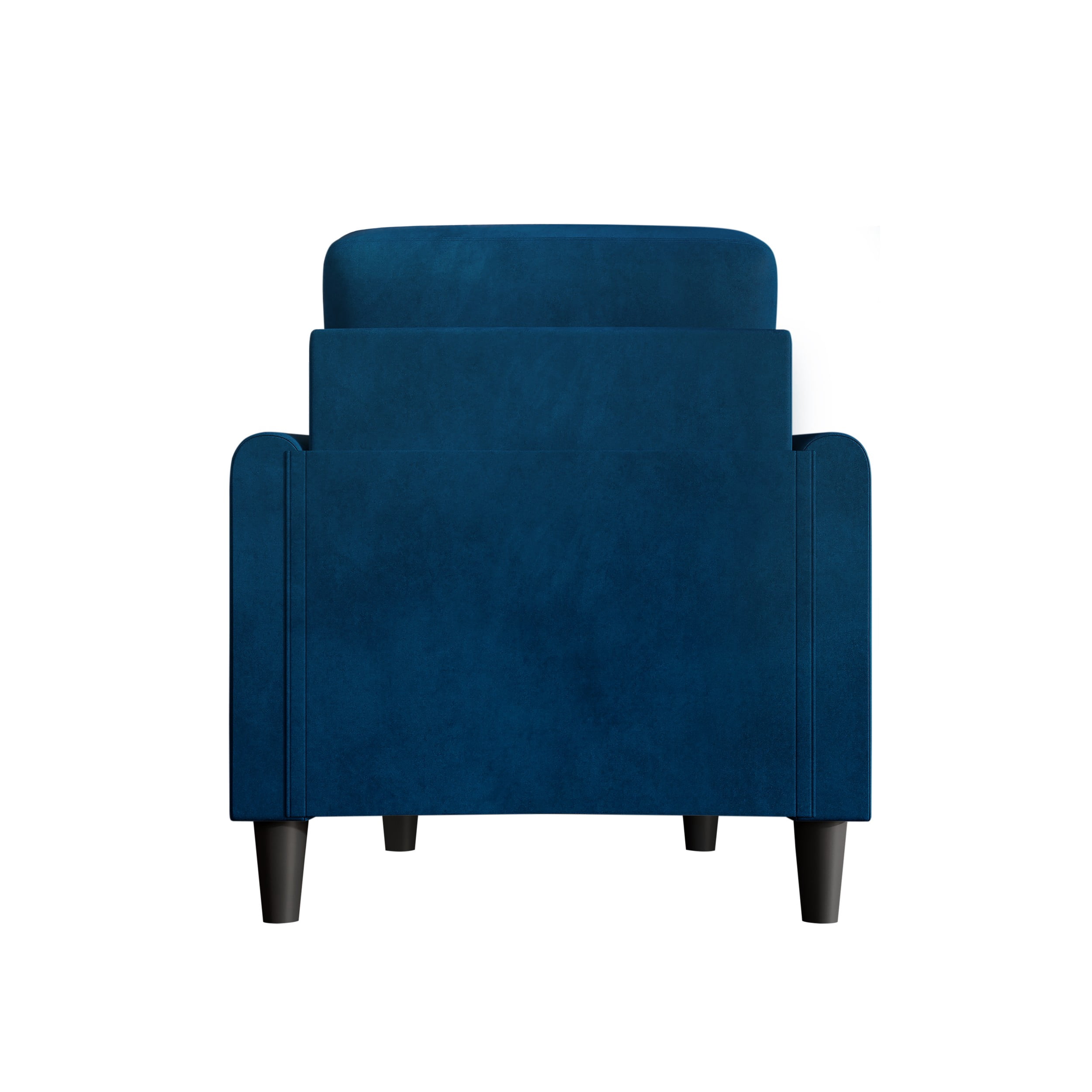 Home Design Goliad Velvet Armchair with Pocket Spring, Soft Cushions, Clean Lines Design, Blue