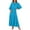 Clearance-Blue, variant on Fartey Boho Dresses for Women 2025 Puff Long Sleeve Maxi Dress Summer V Neck Swing Dress with Tie Loose Flowy Tiered Beach Sundress Black S-2XL