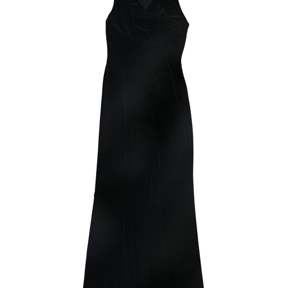 Ralph Lauren Womens Velvet Gown Dress, Black, 8