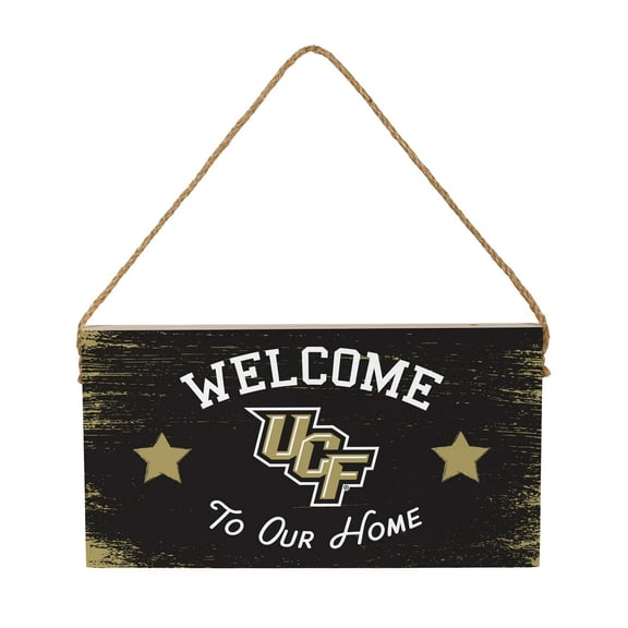 UCF Knights 6" x 11" Welcome Home Wood Wall Sign with Rope Hanger
