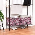 thumbnail image 3 of Yayeee Foldable Storage Basket for Shelves Set of 2 Waterproof Cloth Bins with Handles, Pink Floral Leopard Pattern, 3 of 7