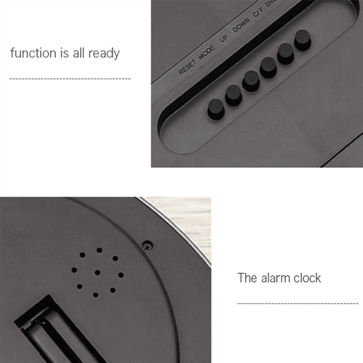 2X Temperature Display Digital Wall Electronic Clock LCD Moderne Calendar LED Bracket Watch Mute Red