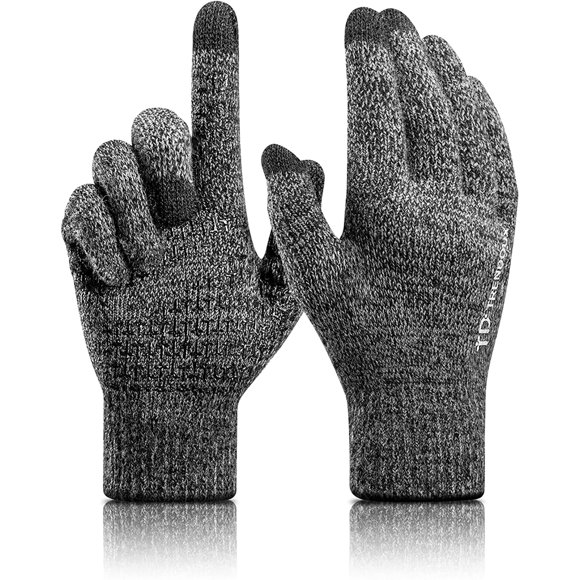 AmPm Gants d'Hiver Hommes Femmes, Écran Tactile Gants Thermiques Unisexes - Antidérapants - Poignets Élastiques - Matériau Extensible Tricoté