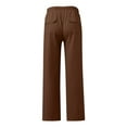 thumbnail image 4 of AWXNJUX Sweatpants Women Womens Printing Casual Loose Pants With Pockets Elastic High Waist Paper Bag Pants Linen Pants Pants Womens Women Pants (Brown,L), 4 of 4