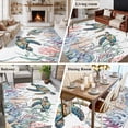 thumbnail image 5 of Large Area Rugs for Living Room Bedroom, Summer Sea Turtles 8'x10' Rug Washable Carpet Runner Indoor Outdoor, Coastal Watercolor Ocean Corals Non Slip Floor Mats Rug for Kitchen, Patio, 5 of 8