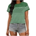 thumbnail image 2 of Lenago Wonens Tops Top for Women Women's Fashion Casual Printed Round Neck Short Sleeved Casual T-Shirt Top Army Green XXL, 2 of 6