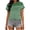 Army Green, variant on Hinvhai Womens Tops Summer Short Sleeve Crew Neck Solid Color T Shirts Spring Striped Print Clothing Basic Tee Yellow XXL(XXL)