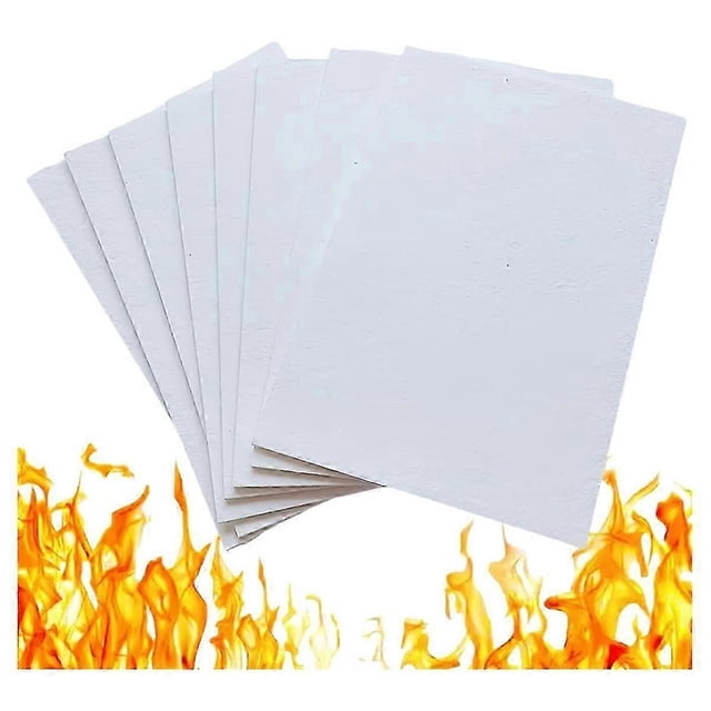 8 Pieces High Temperature Gasket Paper, White Ceramic Fiber Gasket Material Fireproof Insulation Board for Pellet Stove
