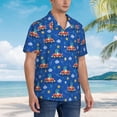 thumbnail image 6 of Uemuo Dinosaur Driving Printed Regular Fit Short Sleeve Casual Hawaiian Shirt for Men,Aloha shirt,Tropical shirt,Floral print shirt,Vacation Beach shirt-Small, 6 of 9