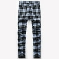 thumbnail image 4 of jsaierl Men's Plaid Dress Pants Straight Fit Expandable Waist Pleated Front Suit Pants Checkered Casual Business Trousers, 4 of 7