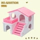 thumbnail image 1 of Nido De Hámster Casa de hámster para mascotas con escalera, nido, cabaña de troncos, juguetes para dormir de animales (rosa), 1 of 4