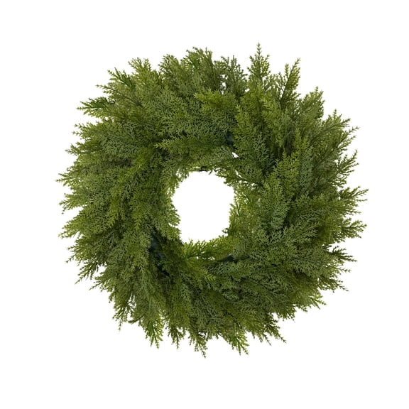 Artificial Christmas Wreath for Door Window Wall Decoration Indoor Outdoor Use, with Pine Needles Design, Plastic Material for Holiday Home Decor