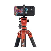 FotoPro X-AIRCROSS 3 5-Section Carbon Fiber Travel Tripod with FPH-42QR Ball Head, Flame Orange