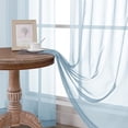 thumbnail image 3 of MKHILL 24 Inch Short Sheer Curtains 2 Panels, Light Filtering Voile Drapes for RV Camper Laundry Over Sink, Rod Pocket Small Window Panels, Each 42" W x 24" L, Sky Blue, 3 of 8