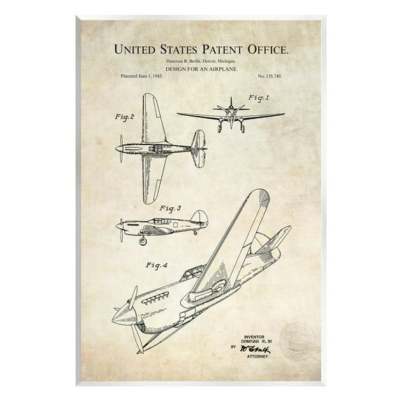 Stupell Industries Vintage Plane Flight Diagram Graphic Art Unframed Art Print Wall Art, Design by Karl Hronek