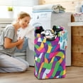 thumbnail image 5 of Yayeee Freestanding Laundry Hamper with Handle Collapsible Large Storage Basket for Clothes, Colorful Plaid, 5 of 7