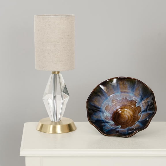 House of Troy B205-SB Bryson - 1 Light Table Lamp-13.5 Inches Tall   Satin Brass Finish with Cream Linen Shade