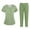 BB#-013 Green, variant on Domzest Jogger Scrubs for Women Plus Size Scrub Joggers Stretchy V Neck Scrub Tops and Pants Nurse Uniforms Medical Scrub Sets Scrubs for Tall Women L