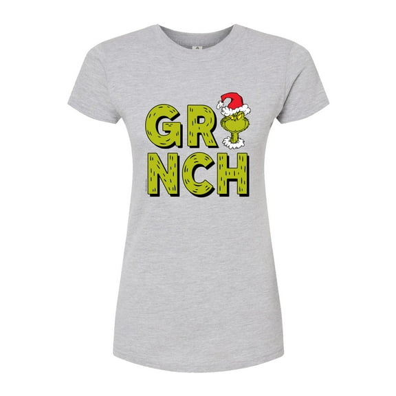 The Grinch - Grinch Fur Letters - Juniors Fitted Graphic T-Shirt