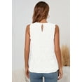 thumbnail image 7 of SHOWMALL Women's Tank Tops Casual Lace Trim Embroidered Hollow Out Full Liner V Neck Summer Sleeveless Shirts, White, Size X-Large, 7 of 7