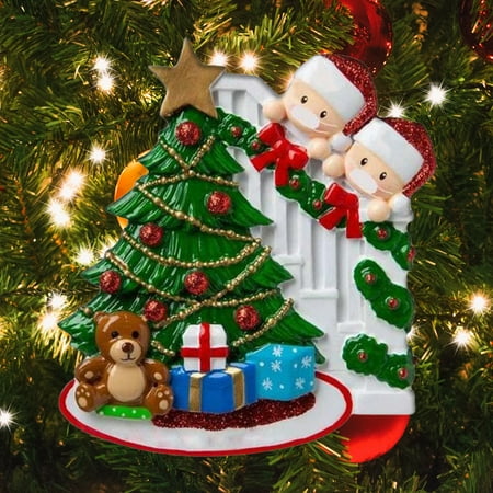 

Farfi Cartoon Family Members DIY Name Blessing Pendant with Gift Box Christmas Decor