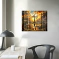 thumbnail image 4 of Nawypu  Christian Three Crosses Painting Canvas Print Wall Art Home Decor Bedroom Living Room Office Farmhouse, 4 of 5