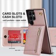 thumbnail image 4 of Dteck Crossbody Wallet Case for Samsung Galaxy S22 Ultra Credit Card Holder PU Leather Kickstand Shockproof Detachable Cross Body Strap Lanyard Magnetic Closure, Rosegld, 4 of 13