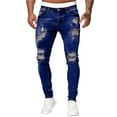 thumbnail image 2 of Men Jeans Comfort Waist Regular Fit Jeans Solid Dark Blue Xl, 2 of 4