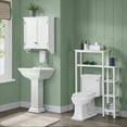 thumbnail image 3 of Alaterre Dover Over Toilet Organizer with Side Shelving, Wall Mounted Bathroom Storage Cabinet with 2 Doors and Towel Rod, 3 of 6