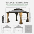 thumbnail image 2 of Domi 12x12 ft Wood Gazebo, Cedar Wood Frame Hardtop Gazebo with Galvanized Steel Double Roof, Outdoor Gazebo with Netting and Curtains, Patio Gazebo Pergola Pavilion for Patio, Backyard, Deck, Lawns, 2 of 9